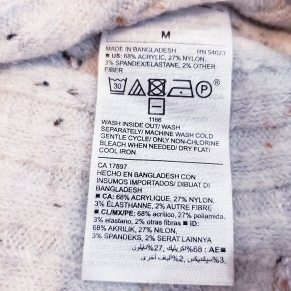 Old Navy Gray Speckled Ribbed Mock Neck Pullover Sweater Women's Size Medium NWT - Picture 7 of 8